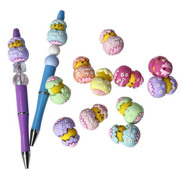 oly-456c7ce265c6022cd2e2c8d49edbf184 Wholesale Easter Silicone Beads 3D Resurrection Chick Broken Shell Egg Dropping Glue Solid Beads DIY Beaded Accessories