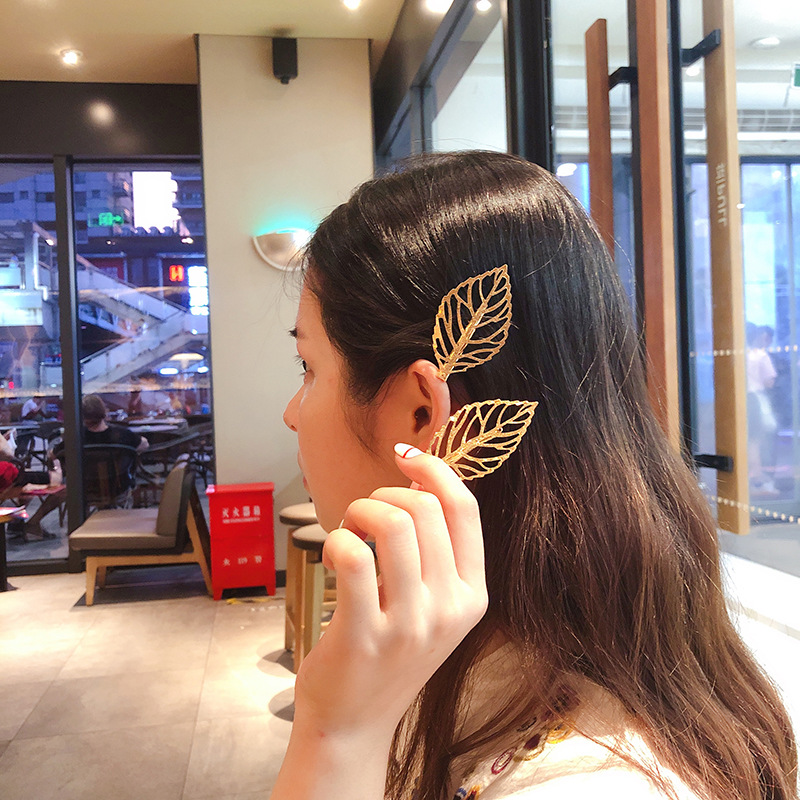 Wholesale European and American retro hollow leaf clip side clip South Korea duck bill clip hairpin hairpin hair accessories new