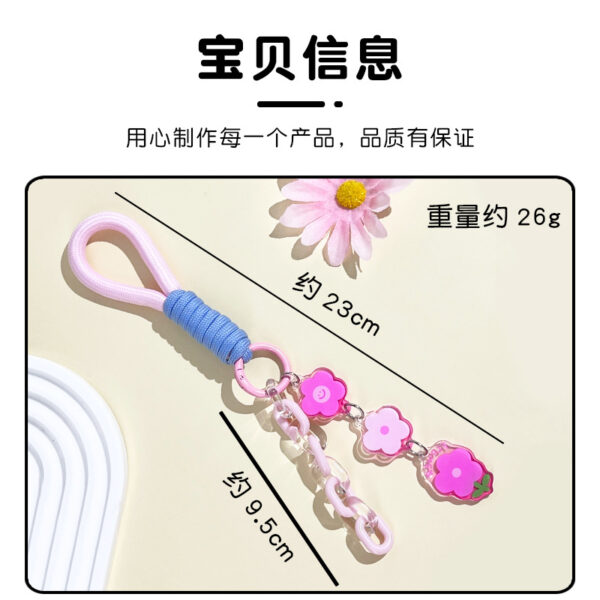 oly-4577efc9d8623db4d4a7da8a8ed89caa Wholesale Ins style flower acrylic pendant student key bag hanging ornaments anti-lost key chain wholesale woven hand rope