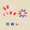 oly-4583c32dfe2ab92cc2b4b02af158da36 Wholesale Removable Rectangular Nail Stickers American Independence Day Stars And Stripes Nail Art Decoration Retro Grid Nail Stickers