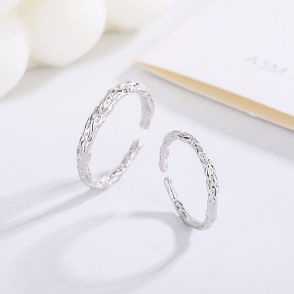 oly-45976ead4596d76f3875d3241dd3fff9 Wholesale S925 Sterling Silver Wood and Branch Couple Ring Niche Design Student Male and Female Pair Ring Hand Ornaments Valentine's Day Gift