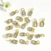 Wholesale 18K Gold Plated Copper Color Retention Rectangular Colorful Zircon Twelve Constellation Stone Pendant DIY Jewelry Hanging Water Plated Imitation Gold Geometric