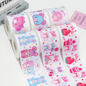 Wholesale Thermal transfer ribbon cartoon printing ribbon printing ribbon thermal transfer ribbon flower diy ribbon roll