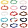 Wholesale Creative and stylish style natural stone crystal agate seven-color pebble elastic bracelet