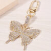 oly-45ad6550718845eb0214d7fcc764a797 Wholesale Colorful Inlaid Butterfly Keychain Metal Alloy Creative Women's Bag Pendant Keychain Ring Gift