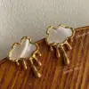 Wholesale 201 Stainless Steel Clouds Simple Style Ear Studs