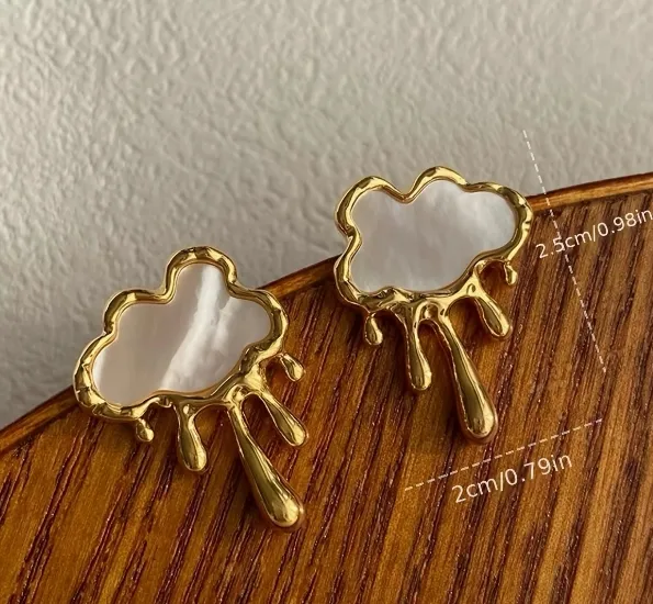 Wholesale 201 Stainless Steel Clouds Simple Style Ear Studs