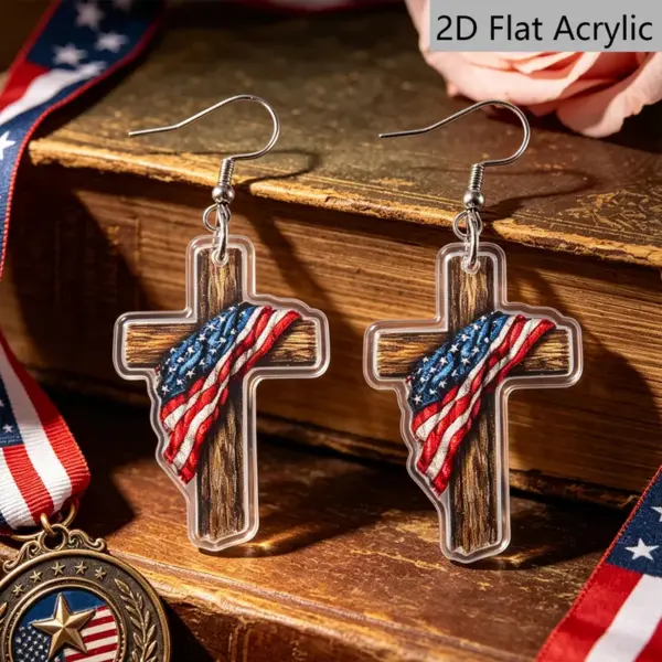Wholesale Retro Multicolor Acrylic Cross Drop Earrings For Women With 304 Stainless Steel Ear Pins