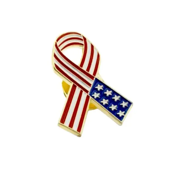 Wholesale American Flag Pin In Alloy With Enamel Finish, Perfect For Independence Day Celebrations
