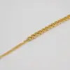 Wholesale Ferroalloy Solid Color Vacuum Plating Real Gold Plated Simple Style Waterproof Non Tarnish Patchwork Cuban Link Chain Gold Necklace