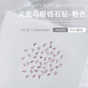 Pointed horse eye zircon drill about 50 (ND-593 pink small size)