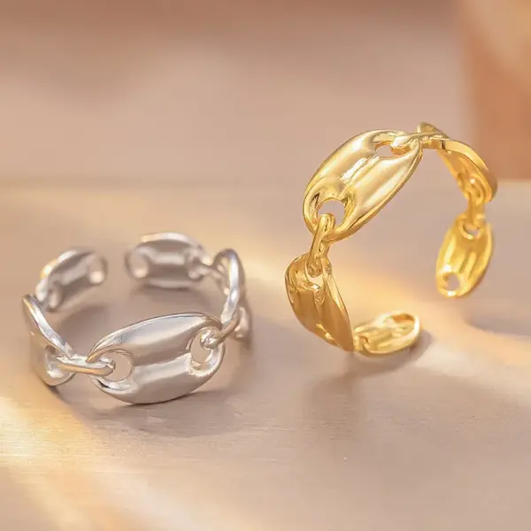 Wholesale Personalized Diamond Pattern Coffee Bean Texture Ring Batch Hammered Texture Individual Style Titanium Steel Couple Rings