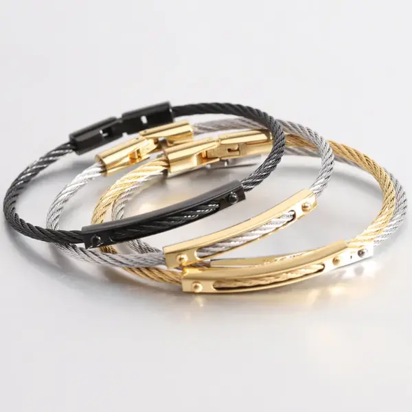 Wholesale Basic Solid Color Stainless Steel Bangle In Bulk