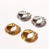 Wholesale Unique Classic Metal Stripe C-shaped Wide Ear Cuff Creative Gold Bead Gear Lace Vintage Earrings For Women Casual Versatile Ear Accessories 740