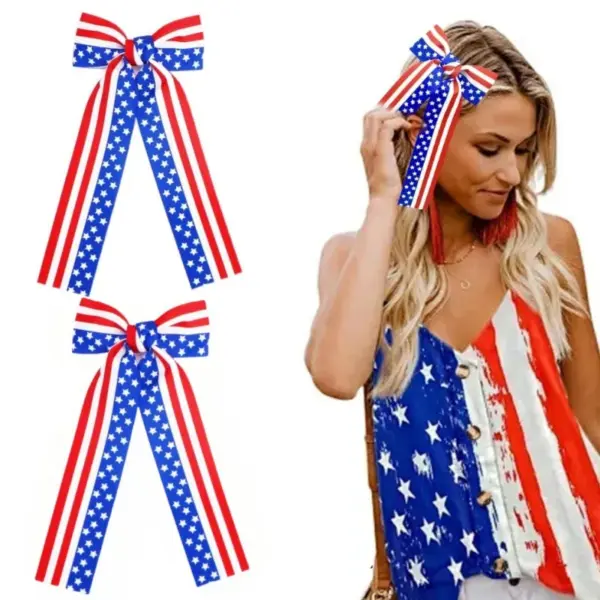 Wholesale Halloween Hair Clips Multi-style American Flag Simple Bow Hair Accessories Girls Top Clips Pair Clips Hair Accessories