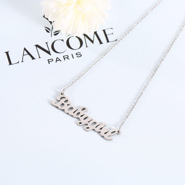 oly-464ed73107e6a7bdb89f9edefe402be4 Wholesale Stainless Steel Best-Selling Jewelry Water Wave Chain Creative Babygirl English Letter Necklace