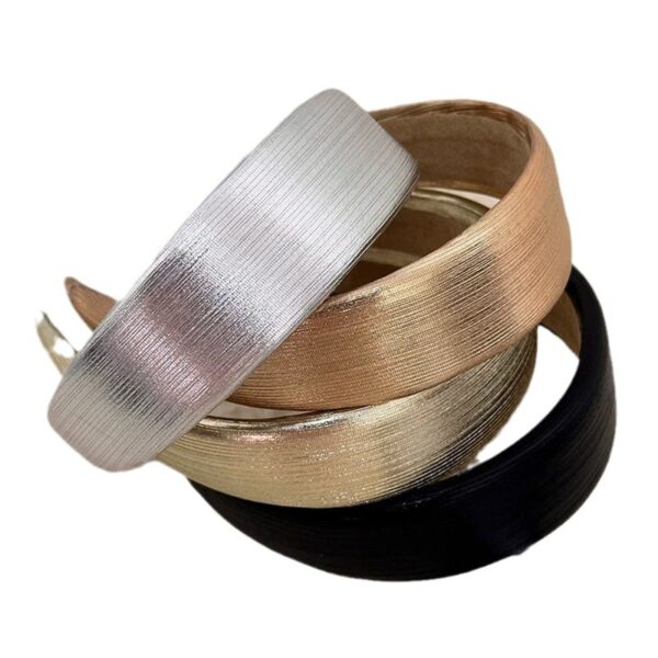 oly-46587425cc2dfcee26f39c06aca1553e Wholesale metal color widened thickened high Skull top headband hair accessories simple fashion solid color headband