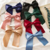 oly-465eb67a126a1ad1a7355018004c1353 Wholesale Fabric Sade Bow Ribbon Steel Clip Solid Color Knot Women's Hair Spring Clip Jewelry