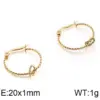 Wholesale 304 Stainless Steel Geometric Solid Color PVD Coated 18K Real Gold Plated Simple Style Waterproof Non Tarnish Plating Hoop Earrings