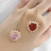 Wholesale 1 Piece Elegant Luxurious Shiny Heart Shape Polishing Plating Inlay Copper Zircon Pendant Necklace