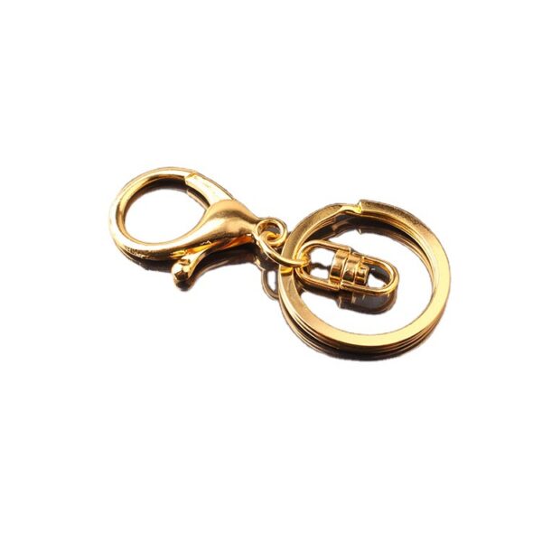 Wholesale key chain ring chain metal pendant accessories lobster clasp three-piece set color-preserving diy jewelry accessories