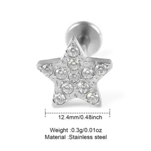 Steel White Zirconium / 1.2*8 * 12.4mm