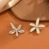 Wholesale Exaggerated Petal Hook Earrings Floral Versatile Personality Women's Cute Geometric Pattern Copper Material High-End Trendy