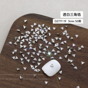 White triangular zirconium 3mm【dz777-19】