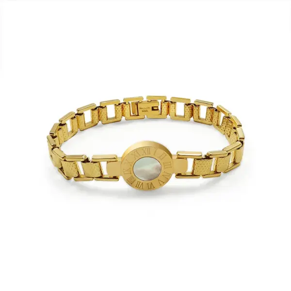 Wholesale PVD Coated Real Gold Plated 18K Gold Geometric 304 Stainless Steel Fashion Waterproof Non Tarnish 304 Stainless Steel Bracelets