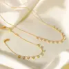 Wholesale PVD Coated Real Gold Plated Geometric Stainless Steel Fashion Waterproof Non Tarnish 304 Stainless Steel Necklace