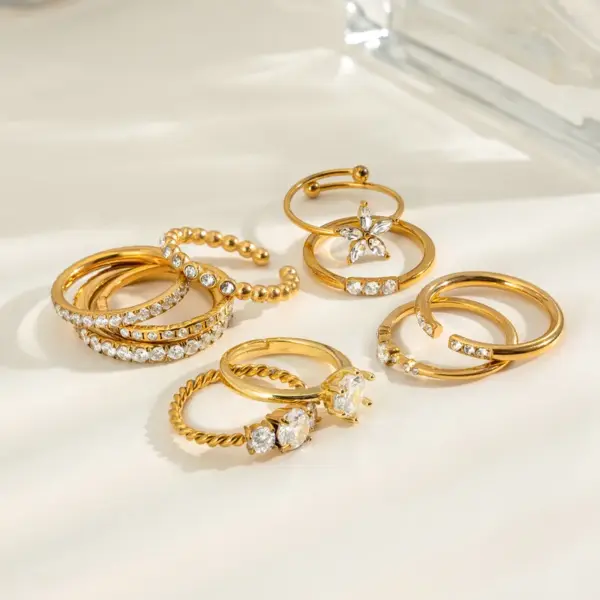 Wholesale 304 Stainless Steel Flower Ring High-end Vintage Ring Stainless Steel Jewelry Rings