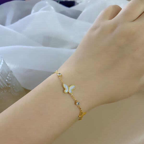 oly-46ace4b218d0e09b83be5bb325311502 Wholesale style non-fading design butterfly diamond bracelet female titanium steel fashion all-match elegant light luxury high-grade bracelet