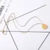 Wholesale PVD Coated 18K Gold Real Gold Plated Round Stainless Steel Simple Style Waterproof Non Tarnish 304 Stainless Steel Pendant Necklace