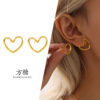 Wholesale Sugar Hollow Love Earrings Earrings Titanium Steel PVD Electroplated 18K Real Gold Niche Simple Elegant Earrings for Women