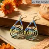 Wholesale Retro Multicolor Water Droplets Drop Earrings With Acrylic Print, Featuring 304 Stainless Steel Ear Pins For Women
