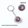 Wholesale United States American National Day Metal Key Chain With Gem Inlay, Patriotic Souvenir Accessory