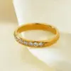 Wholesale Electroplating 18K Gold Golden Plated Round 304 Stainless Steel Elegant Rings
