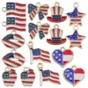 Wholesale 75th National Day American Flag Pendant DIY Earrings Alloy Star Heart-shaped Jewelry Accessories Bowknot Shell Cloud