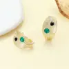 Wholesale Geometric Earrings For Women Featuring Copper Ear Pins And Turquoise Inlay In Green
