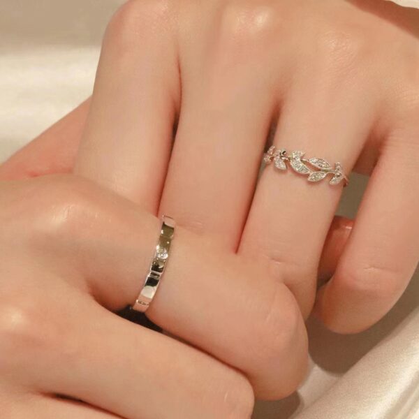 oly-471ae14f435e6dbfd27a345ae1fdb60d Wholesale Square sugar romantic encounter couple ring sterling silver pair of light luxury niche men and women ring wedding ring Valentine's Day gift
