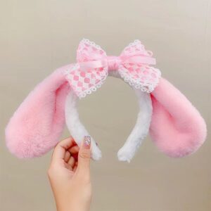 Hair band (pink big ear dog)