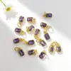 Wholesale 18K Gold Plated Copper Color Retention Rectangular Colorful Zircon Twelve Constellation Stone Pendant DIY Jewelry Hanging Water Plated Imitation Gold Geometric