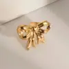 Wholesale PVD Coated Real Gold Plated Heart Shape 304 Stainless Steel IG Style Waterproof Non Tarnish Open Rings
