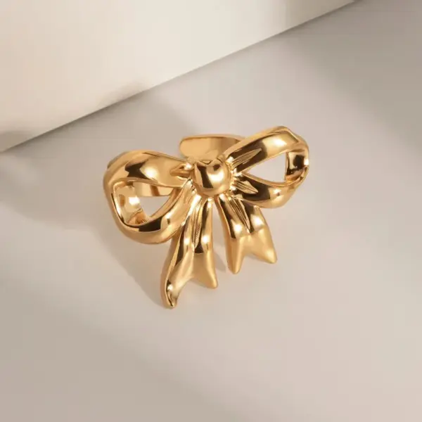 Wholesale PVD Coated Real Gold Plated Heart Shape 304 Stainless Steel IG Style Waterproof Non Tarnish Open Rings