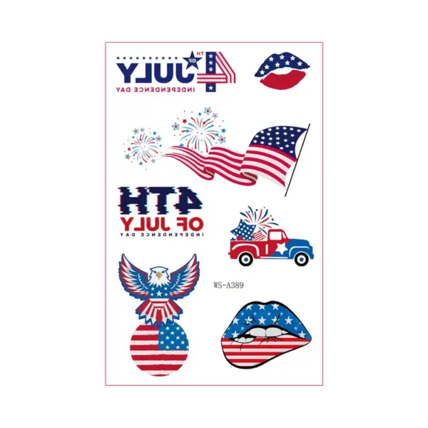 Wholesale New Aluminum Foil Tattoo Stickers Waterproof Sweatproof Independence Day Patriotic Party Face Stickers Easy To Apply And Remove