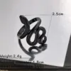 Wholesale Stainless Steel Snake Skin Style Ring Black Bat Lip Design Halloween New Arrival Non-Fading Couple Unisex Adjustable Open Ring