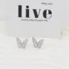 Wholesale 1 Pair Simple Style Butterfly Plating Inlay Copper Zircon 18K Gold Plated White Gold Plated Ear Studs