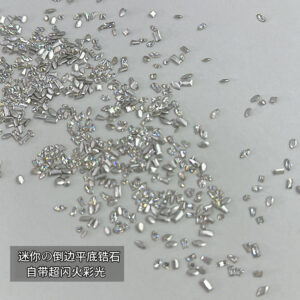 oly-4744f20674680bd06fb37c9d03074b4d Wholesale Flat-bottomed zircon nail jewelry flash mini transparent white mixed shaped inverted side pile drill nail jewelry