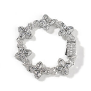 Silver white zirconium / 7inch bracelet