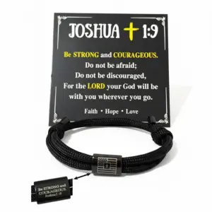 Black / Average Size / Cross Paracord Bracelet B